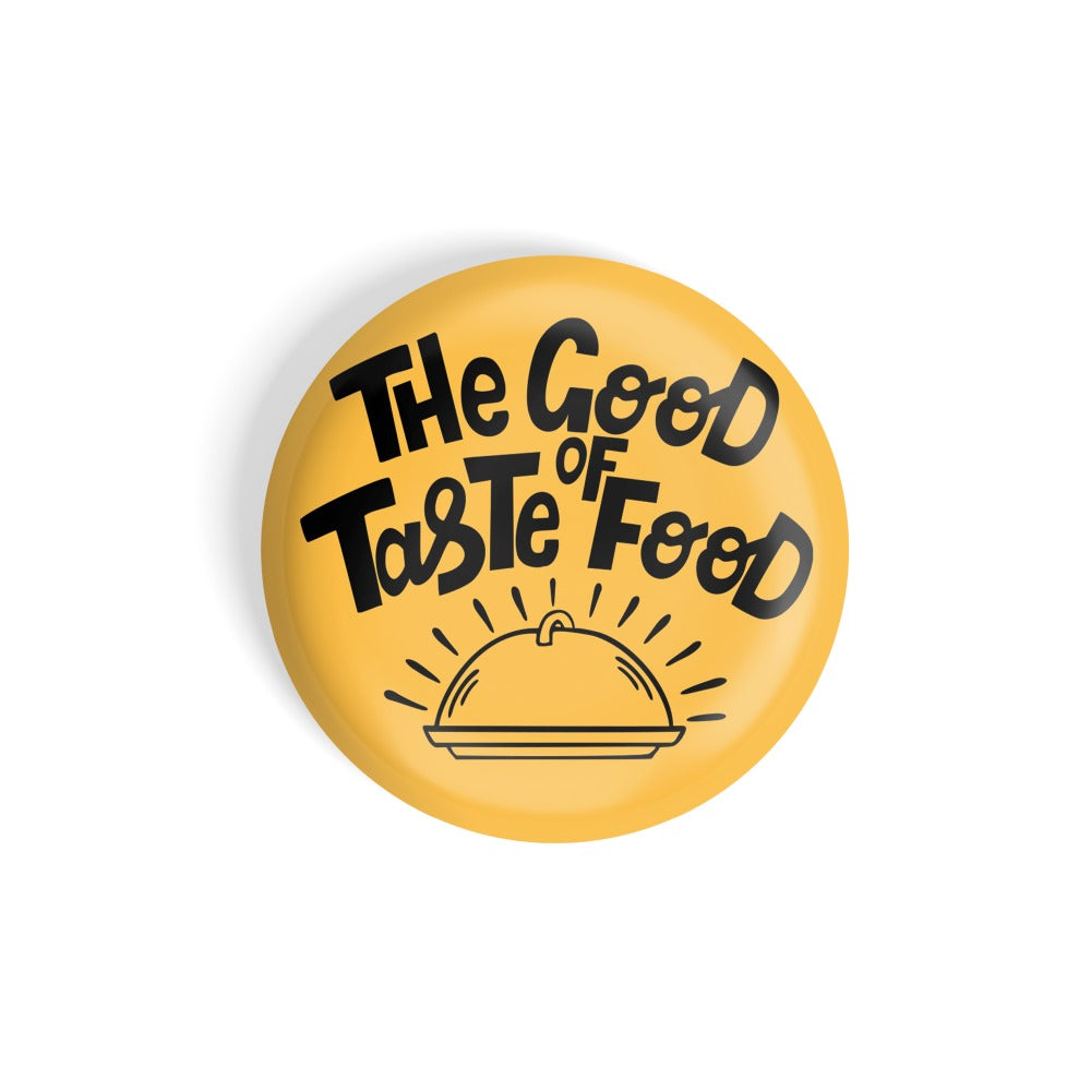 dhcrafts Round Fridge Magnet Yellow Food Lovers The Good Taste Of Food D2 Glossy Finish Design Pack of 1 (58 mm)