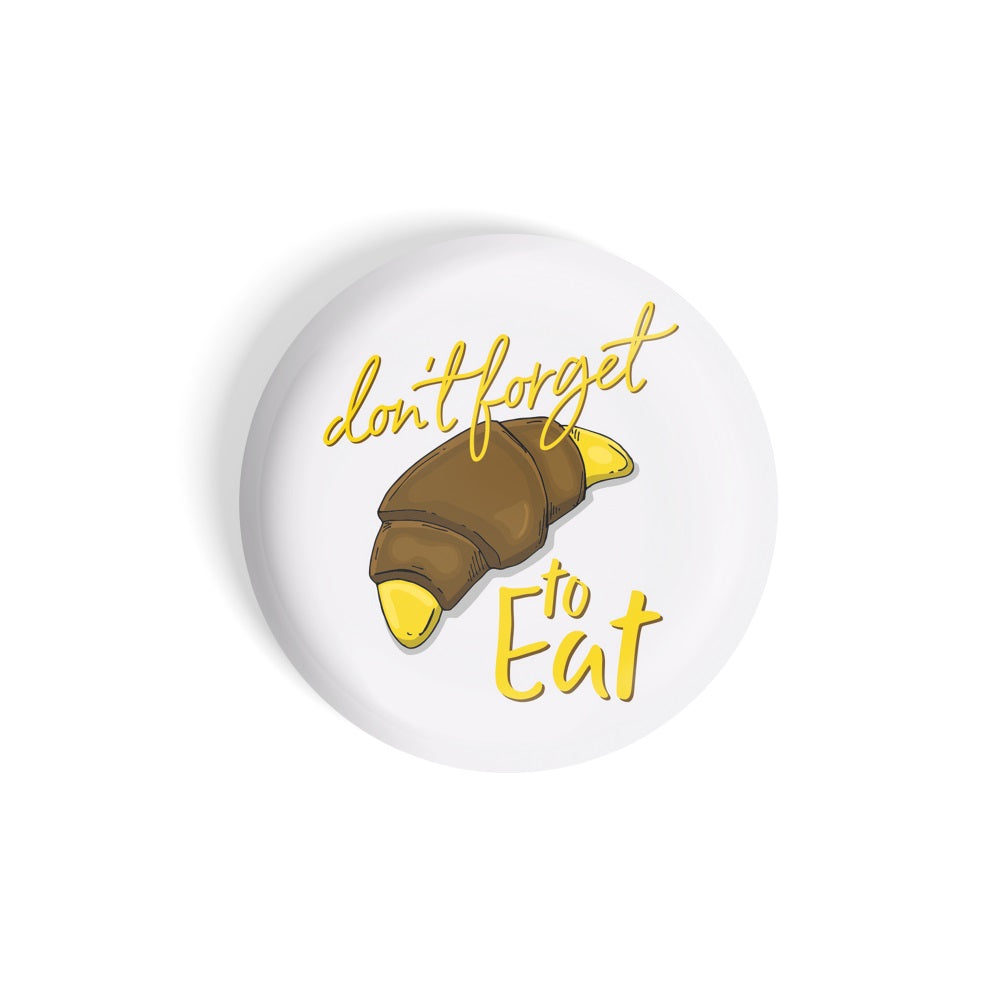 dhcrafts Round Fridge Magnet Multicolour Food Lovers Chocolate Croissant Glossy Finish Design Pack of 1 (58 mm)