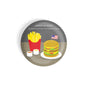dhcrafts Round Fridge Magnet Multicolour Food Lovers American Cuisine American Food Big Cheese Burger With Fried Potatoes And Sauce Glossy Finish Design Pack of 1 (58 mm)