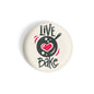 dhcrafts Round Fridge Magnet Grey Food Lovers Live Love Bake Glossy Finish Design Pack of 1 (58 mm)