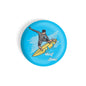 dhcrafts Round Fridge Magnet Sports Multicolour Surf Time Glossy Finish Design Pack of 1