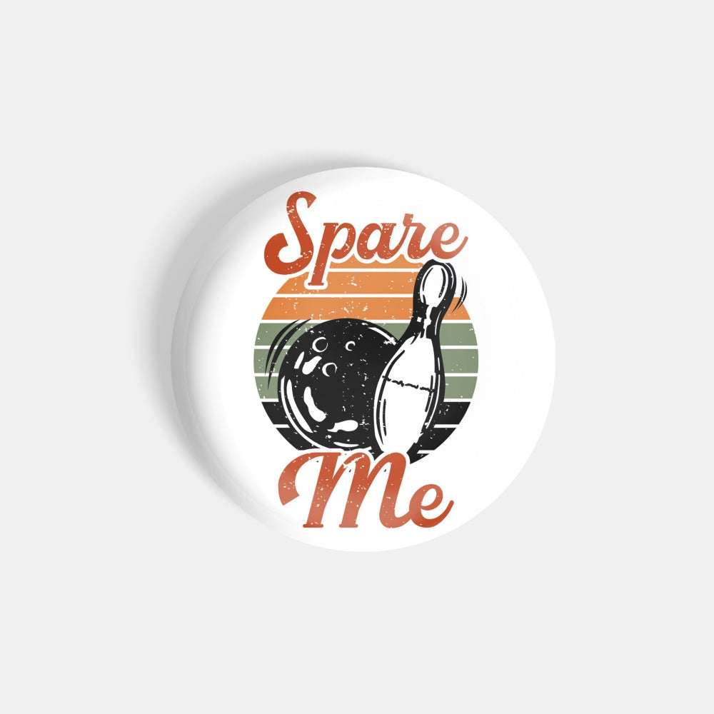 dhcrafts Round Fridge Magnet Sports Multicolour Spare Me Bowling Glossy Finish Design Pack of 1 (58 mm)