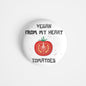 dhcrafts Round Fridge Magnet White Food Lovers Vegan From My Heart Tomatoes Glossy Finish Design Pack of 1 (58 mm)