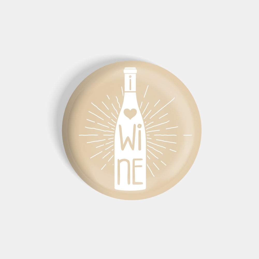 dhcrafts Round Fridge Magnet Brown Food Lovers Wine Glossy Finish Design Pack of 1 (58 mm)