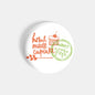 dhcrafts Round Fridge Magnet White Food Lovers Home Made Cupcake Glossy Finish Design Pack of 1 (58 mm)