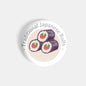 dhcrafts Round Fridge Magnet White Food Lovers Traditonal Japanese Rolls Glossy Finish Design Pack of 1 (58 mm)