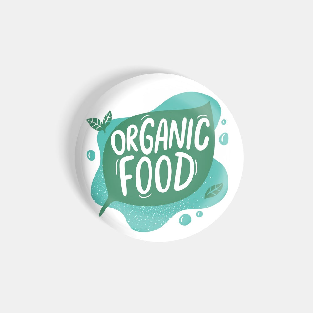 dhcrafts Round Fridge Magnet White Food Lovers Organic Food Glossy Finish Design Pack of 1 (58 mm)