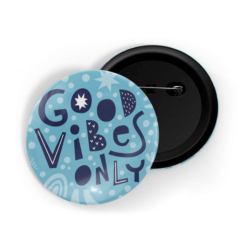 dhcrafts Round Pin Badges Blue Dream Wish It Do It D10 Glossy Finish Design Pack of 1 (58mm)