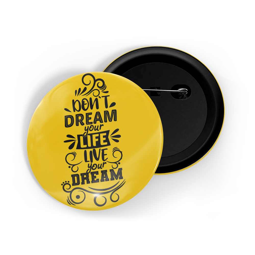 dhcrafts Round Pin Badges Blue Follow Your Dreams They Know The Way D12 Glossy Finish Design Pack of 1 (58mm)