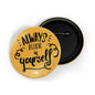 dhcrafts Round Pin Badges Blue Good Vibes D7 Glossy Finish Design Pack of 1 (58mm)