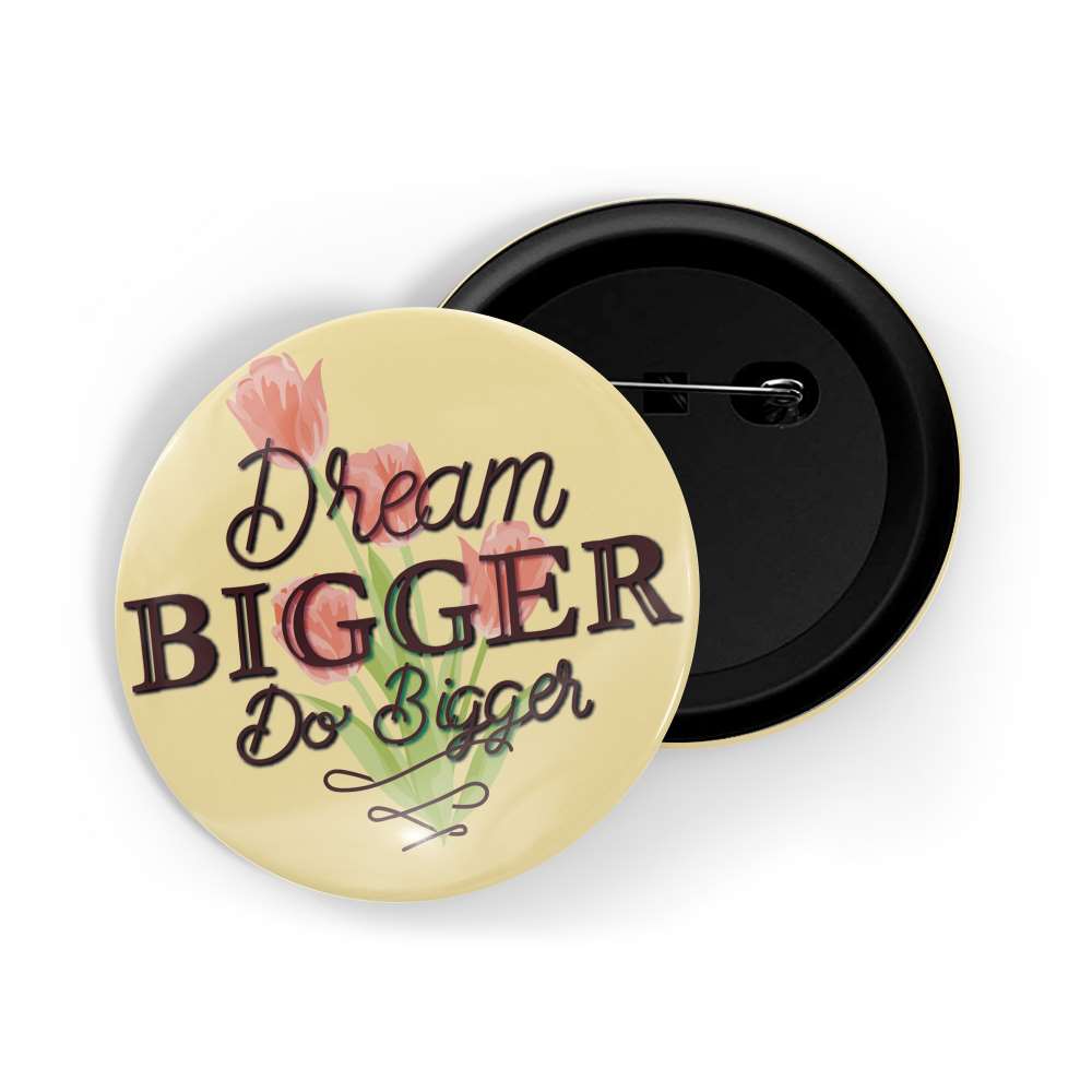 dhcrafts Round Pin Badges Brown Good Vibes D8 Glossy Finish Design Pack of 1 (58mm)