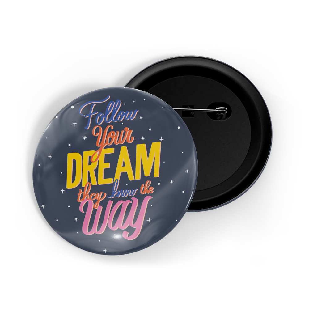 dhcrafts Round Pin Badges Blue Good Vibes D9 Glossy Finish Design Pack of 1 (58mm)
