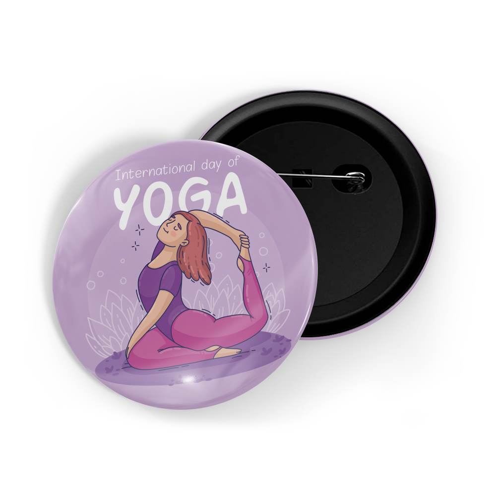 dhcrafts Round Pin Badges Green Meditation Peace Love And Harmony D10 Glossy Finish Design Pack of 1 (58mm)