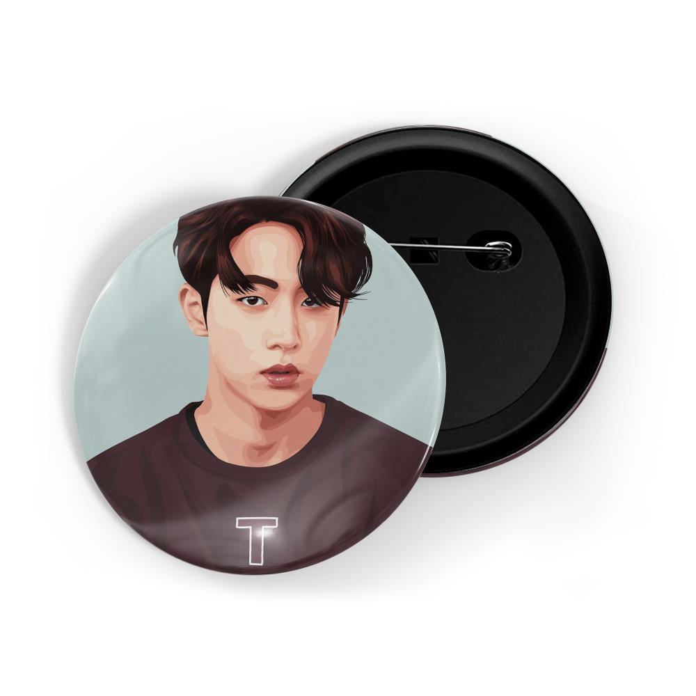 dhcrafts Round Pin Badges Multicolor Park Bo-gum D8 Glossy Finish Design Pack of 1 (58mm)