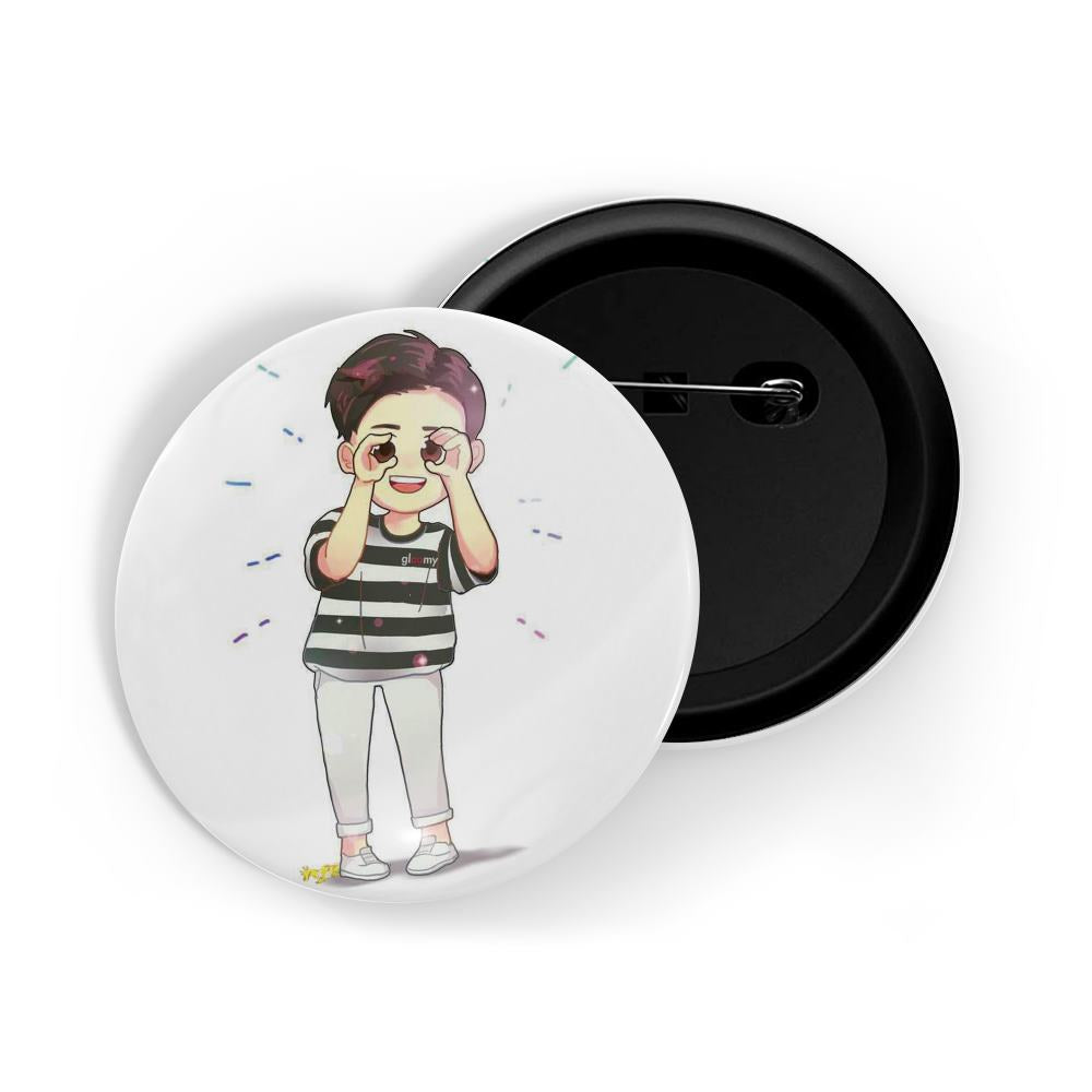 dhcrafts Round Pin Badges Multicolor Park Seo-joon D4 Glossy Finish Design Pack of 1 (58mm)