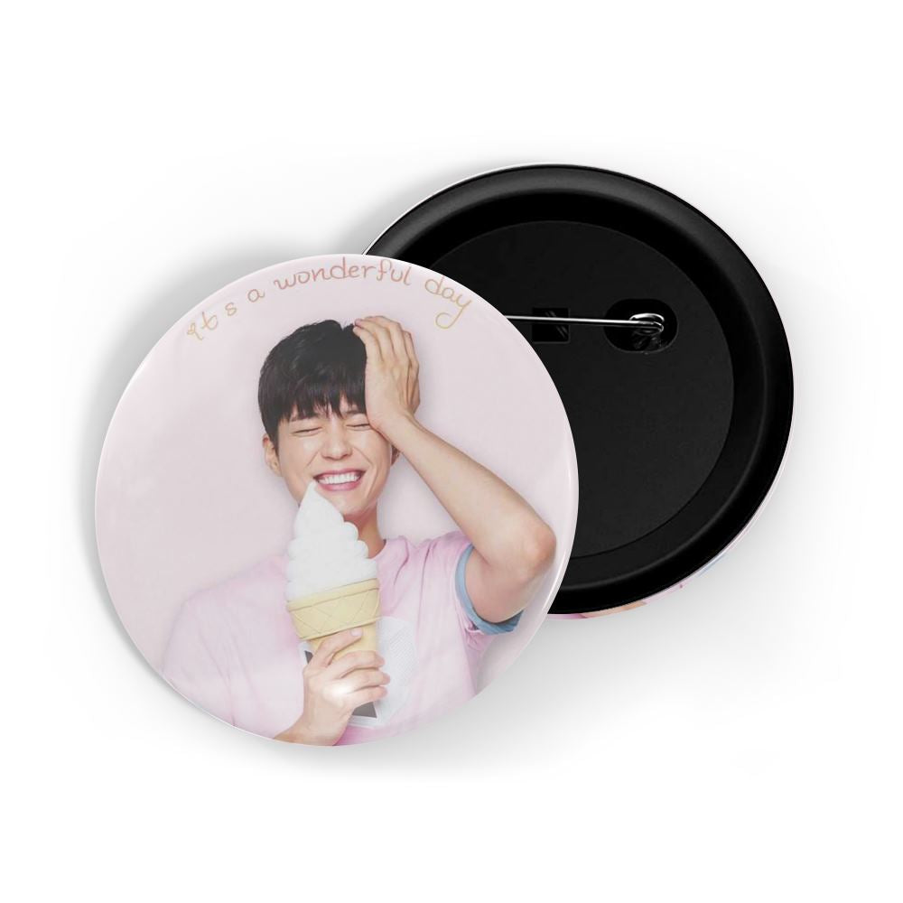 dhcrafts Round Pin Badges Multicolor Park Seo-joon D6 Glossy Finish Design Pack of 1 (58mm)