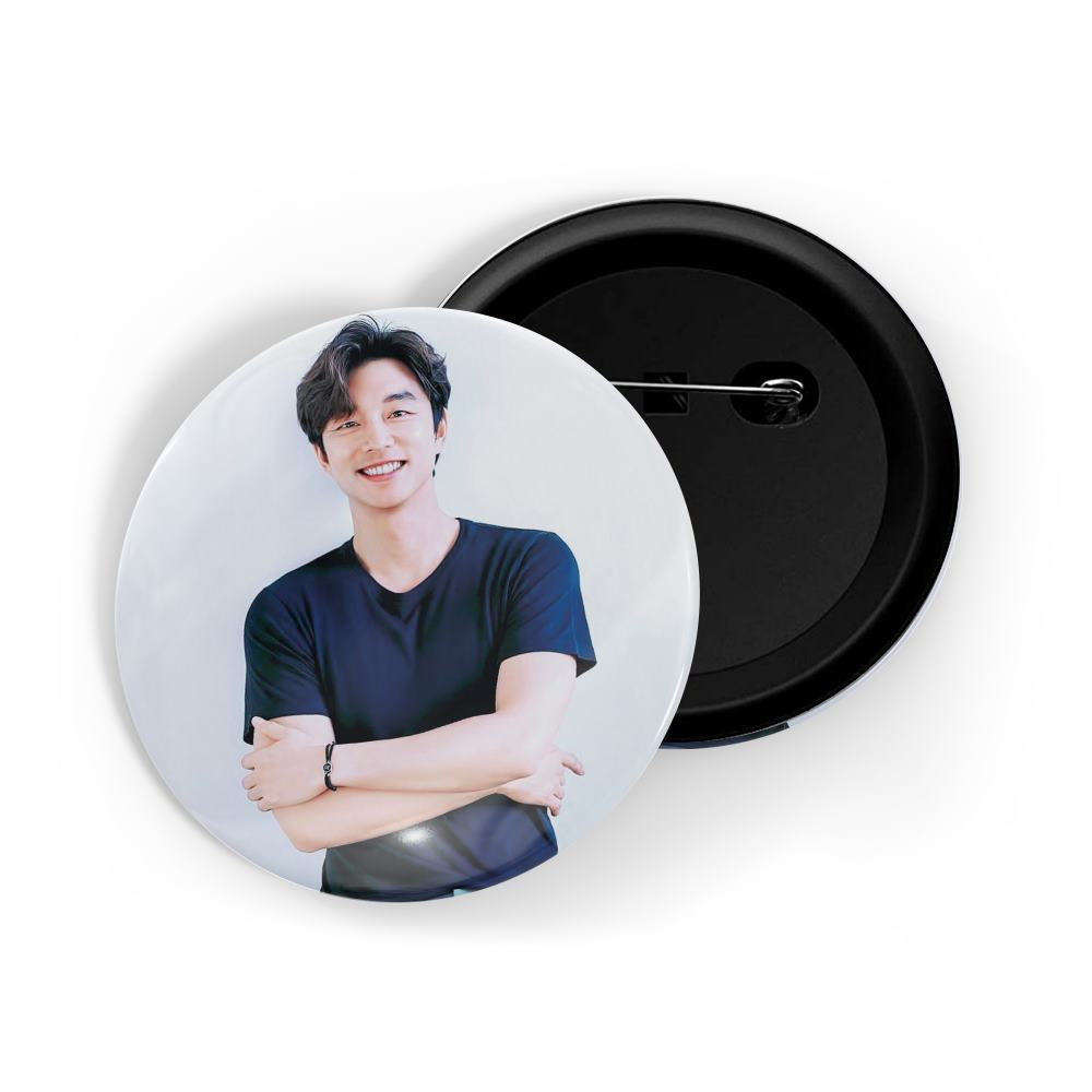 dhcrafts Round Pin Badges Multicolor Gong Yoo D11 Glossy Finish Design Pack of 1 (58mm)