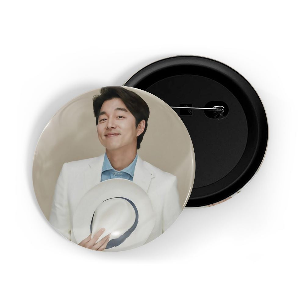 dhcrafts Round Pin Badges Multicolor Gong Yoo D12 Glossy Finish Design Pack of 1 (58mm)