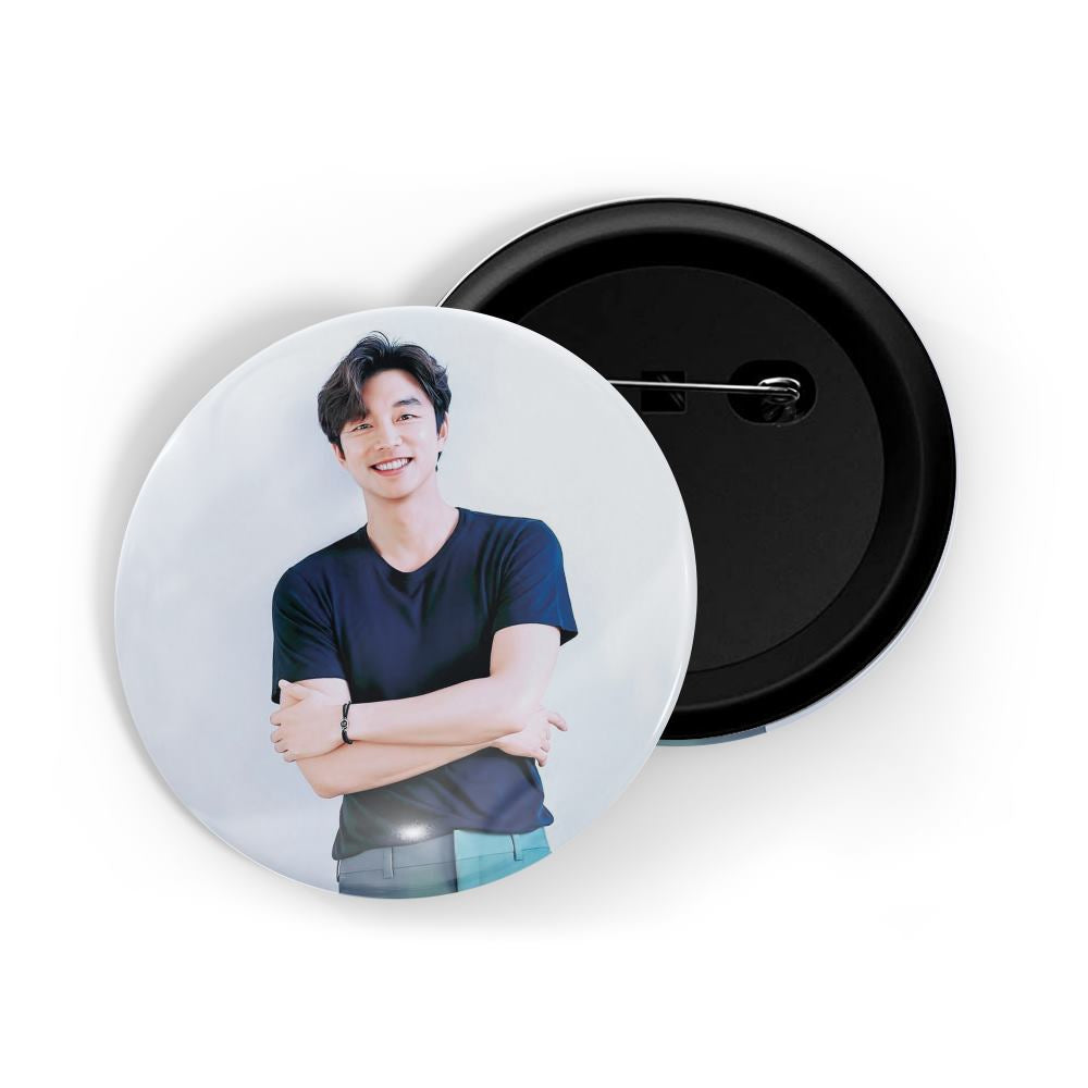 dhcrafts Round Pin Badges Multicolor Gong Yoo D14 Glossy Finish Design Pack of 1 (58mm)