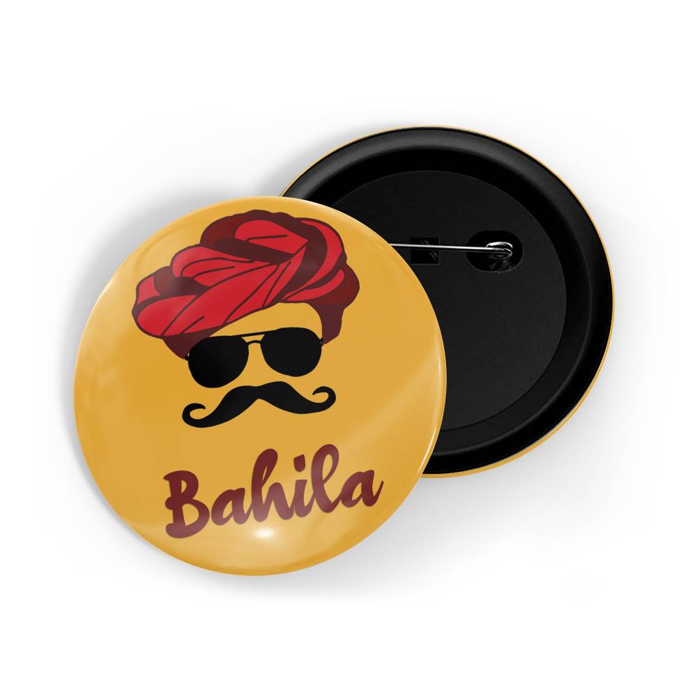 dhcrafts Round Pin Badges Multicolor Gujrati Word Gallo Glossy Finish Design Pack of 1 (58mm)