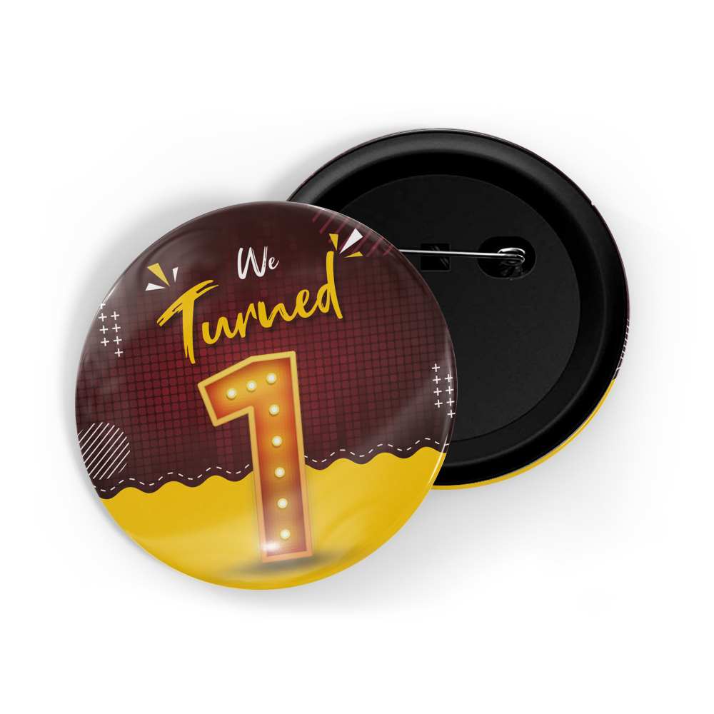dhcrafts Round Pin Badges Blue Marathi slags / Language / words / sentence Huhru Huhru Glossy Finish Design Pack of 1 (58mm)