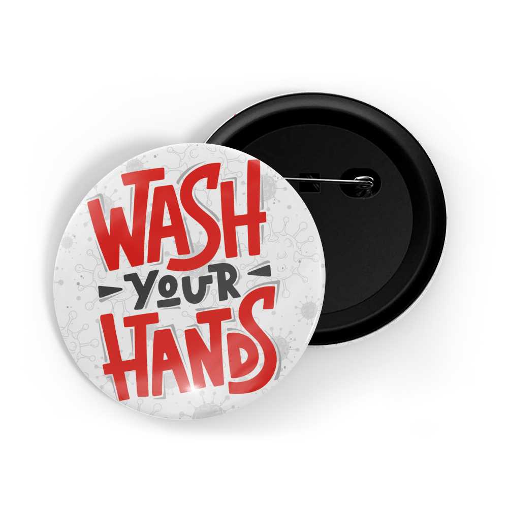 dhcrafts Round Pin Badges Covid White Keep Calm And Carry On coronavirus Covid 19 pandemic positive quote Glossy Finish Design Pack of 1 (58mm)