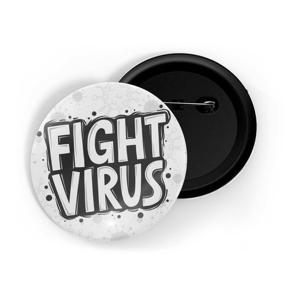 dhcrafts Round Pin Badges Covid White Don't Touch Face coronavirus Covid 19 pandemic positive quote Glossy Finish Design Pack of 1 (58mm)