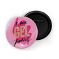 dhcrafts Round Pin Badges Blue Positive Quote Great Job Glossy Finish Design Pack of 1 (58mm)