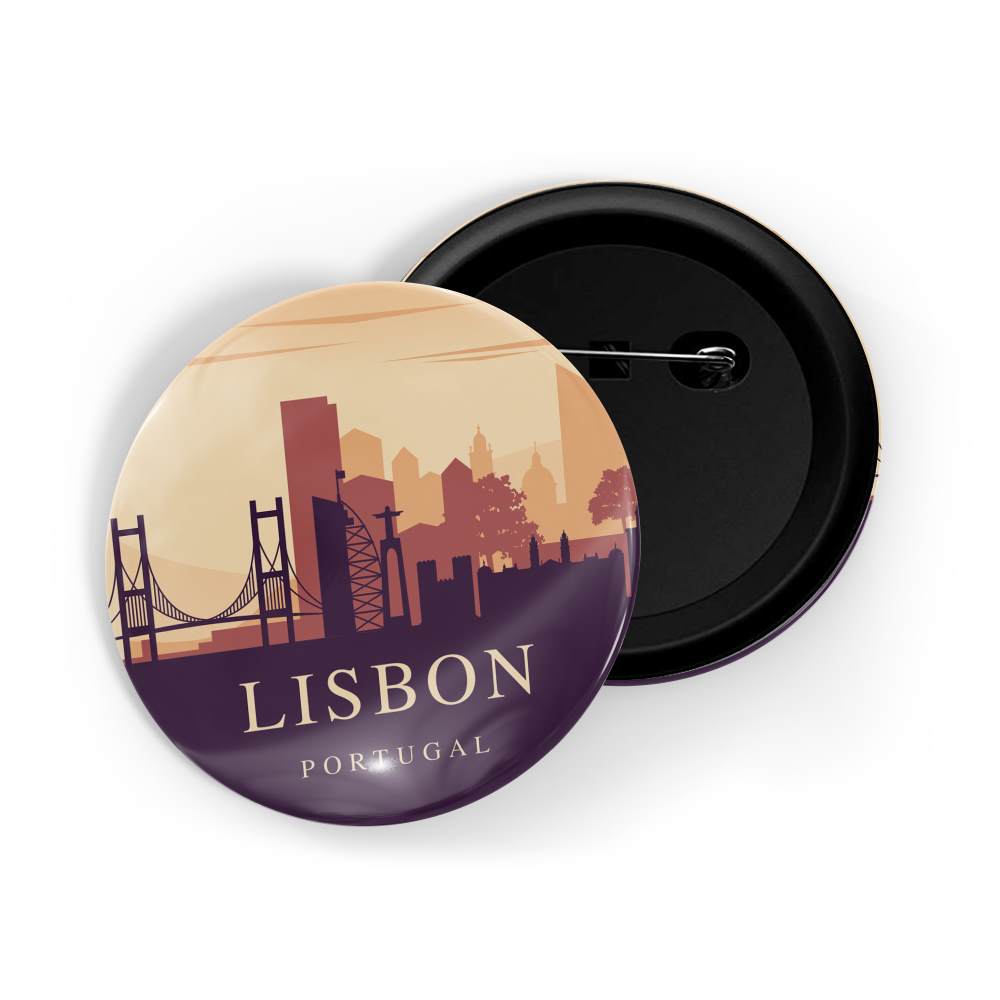 dhcrafts Round Pin Badges Blue Color Places Manila PhillpRound Pines Asia Glossy Finish Design Pack of 1 (58mm)