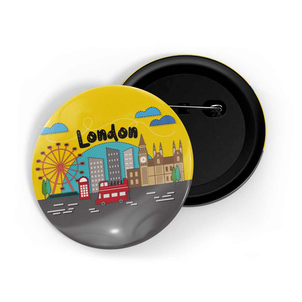dhcrafts Round Pin Badge Multicolor Famous Tourist Place Ait Benhaddou Morocco Africa Glossy Finish Design Pack of 1 (58mm)