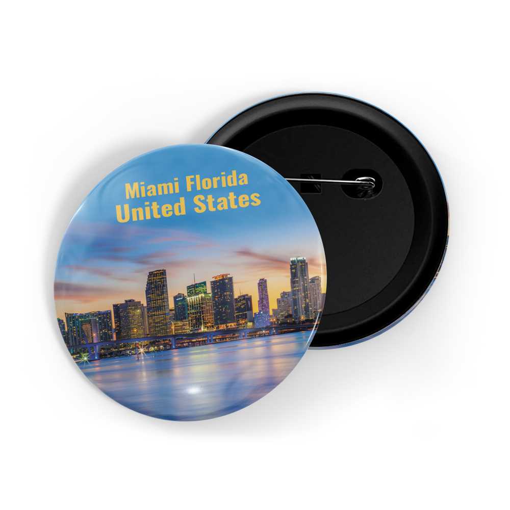 dhcrafts Round Pin Badge Multicolor Famous Tourist Place Hassan II Mosque Morocco, Africa Glossy Finish Design Pack of 1 (58mm)