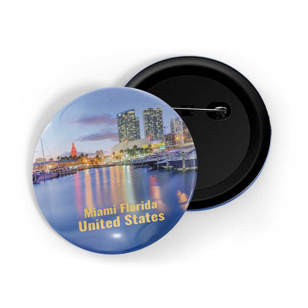 dhcrafts Round Pin Badge Multicolor Famous Tourist Place Hassan Tower Morocco, Africa Glossy Finish Design Pack of 1 (58mm)