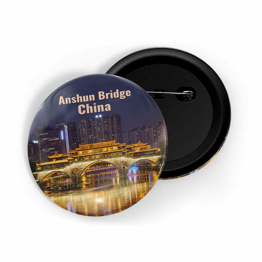 dhcrafts Round Pin Badge Multicolor Famous Tourist Place Christ The Redeemer Brazil Glossy Finish Design Pack of 1 (58mm)