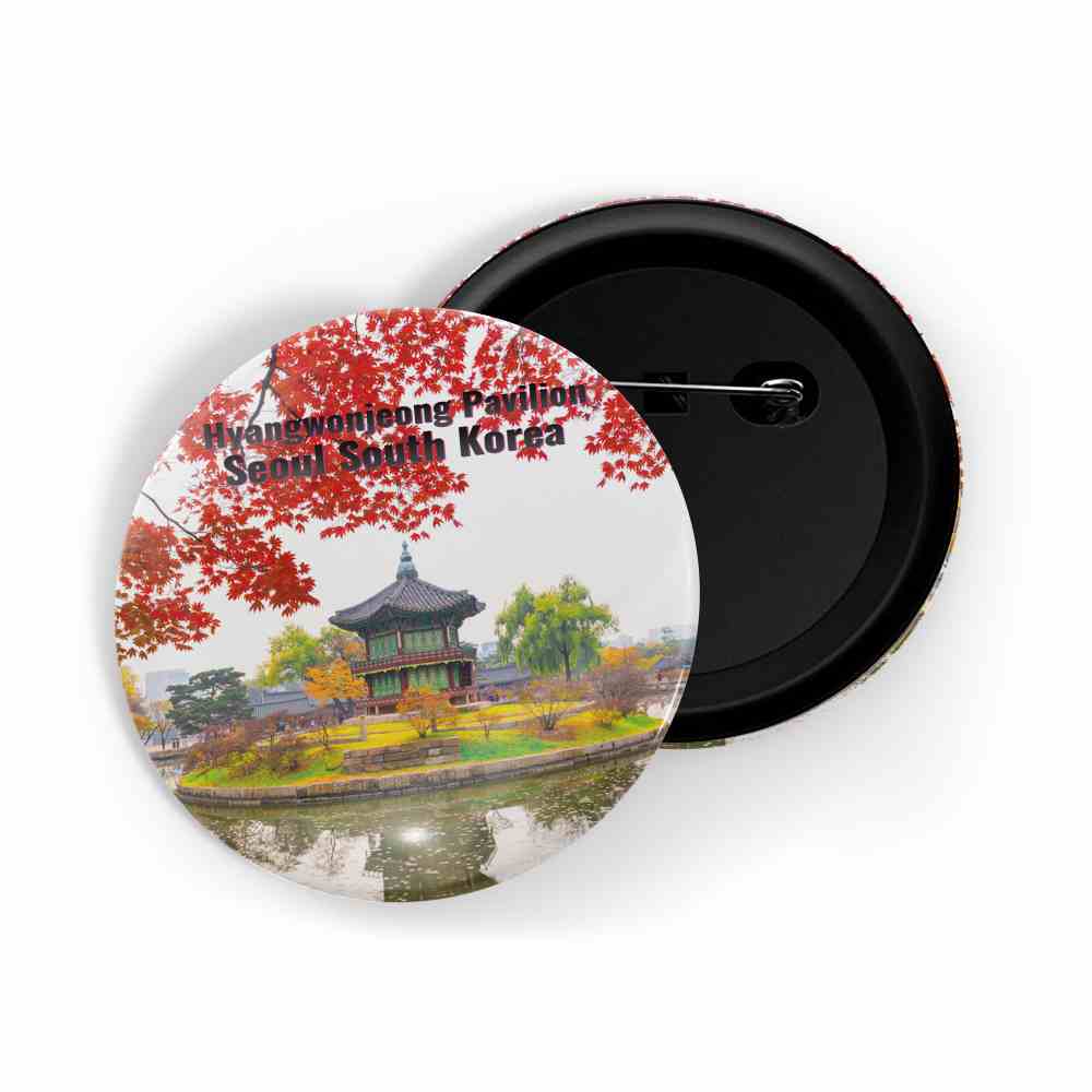 dhcrafts Round Pin Badge Multicolor Famous Tourist Place Sugarloaf Mountain Brazil Glossy Finish Design Pack of 1 (58mm)