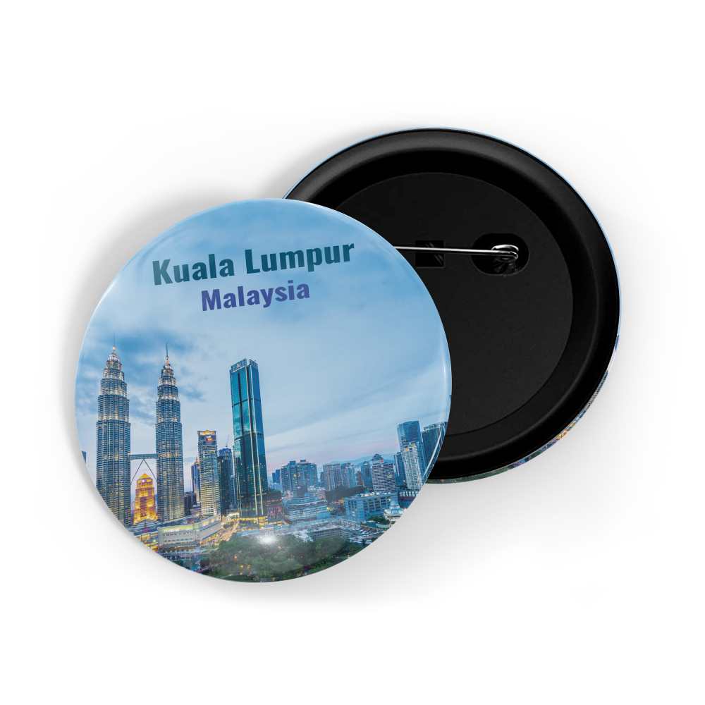 dhcrafts Round Pin Badge Multicolor Famous Tourist Place Great Wall Beijing China Glossy Finish Design Pack of 1 (58mm)