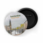 dhcrafts Round Pin Badge Multicolor Famous Tourist Place The Bund Shanghai China Glossy Finish Design Pack of 1 (58mm)