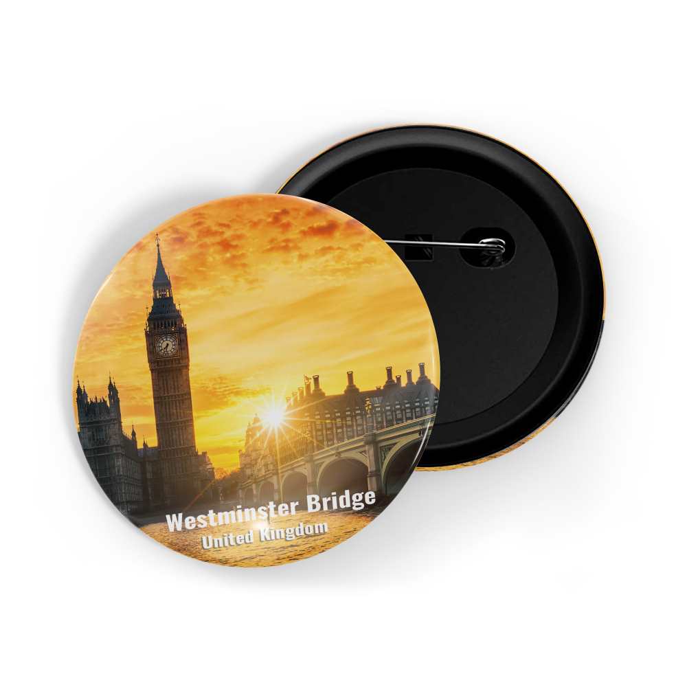 dhcrafts Round Pin Badge Multicolor Famous Tourist Place The Great Pyramid Of Giza Egypt Glossy Finish Design Pack of 1 (58mm)