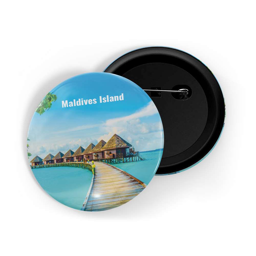 dhcrafts Round Pin Badge Multicolor Famous Tourist Place Orlando Florida Glossy Finish Design Pack of 1 (58mm)