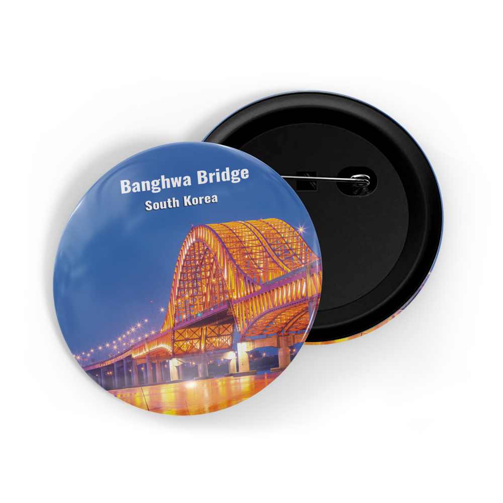 dhcrafts Round Pin Badge Multicolor Famous Tourist Place Eiffel Tower Paris France D2 Glossy Finish Design Pack of 1 (58mm)