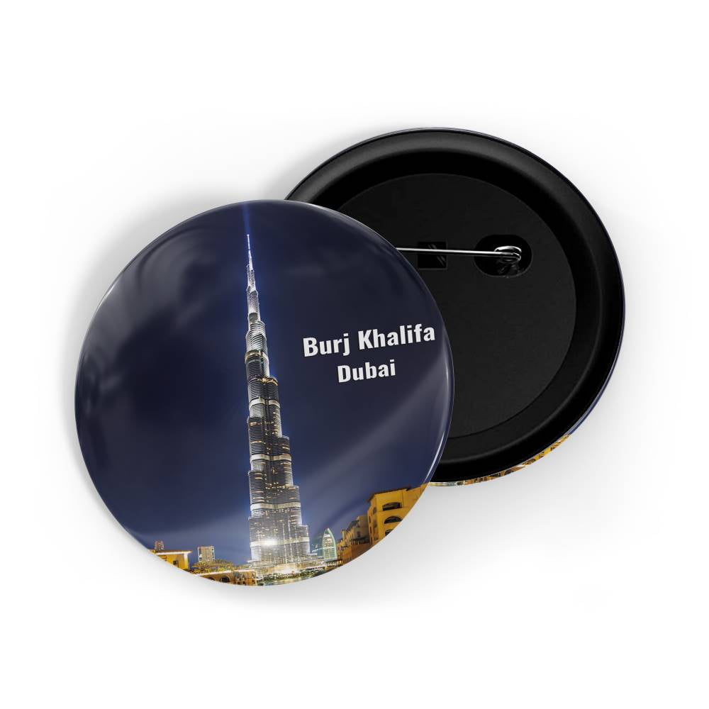 dhcrafts Round Pin Badge Multicolor Famous Tourist Place Eiffel Tower Paris France D4 Glossy Finish Design Pack of 1 (58mm)