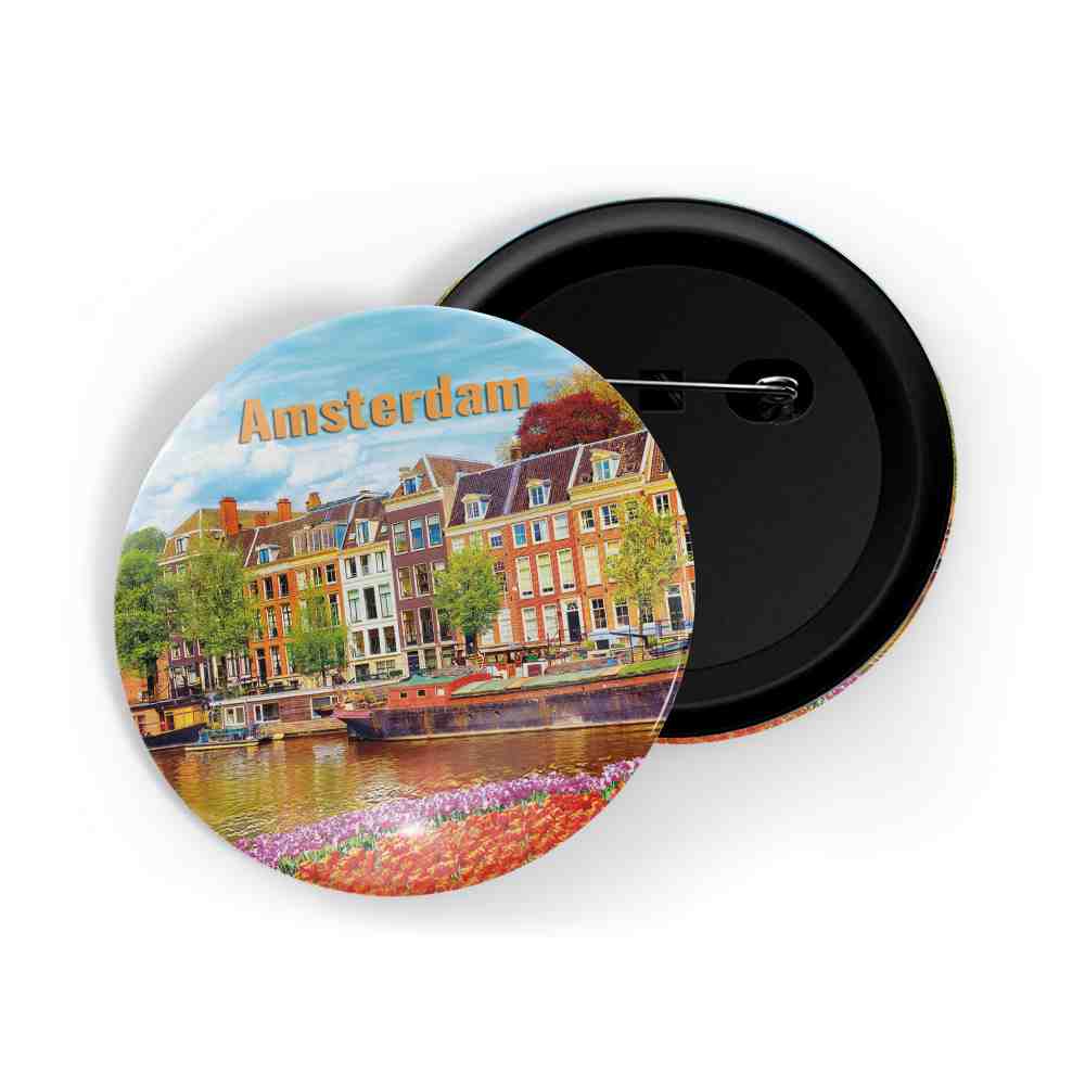 dhcrafts Round Pin Badge Multicolor Famous Tourist Place Grande Arche De La Defense Puteaux, France D2 Glossy Finish Design Pack of 1 (58mm)