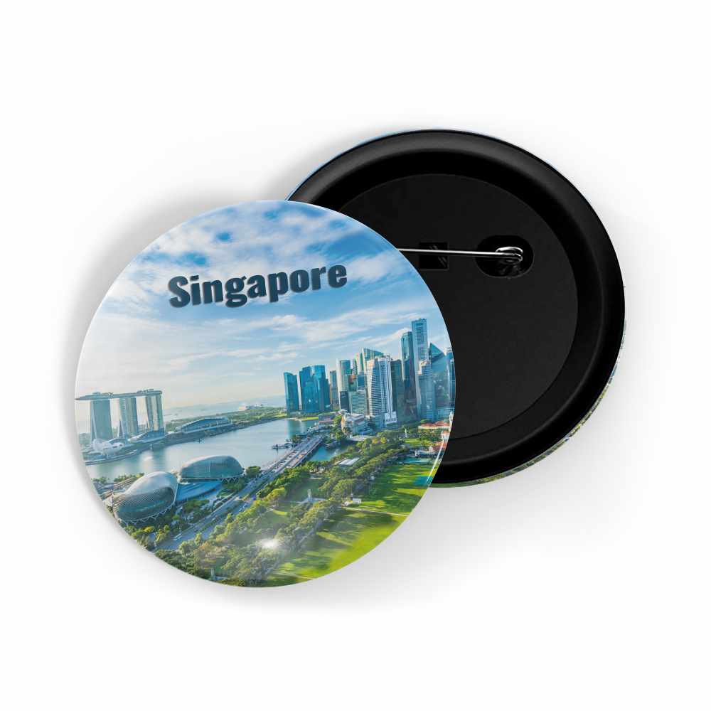 dhcrafts Round Pin Badge Multicolor Famous Tourist Place Bodbe Monastery Sighnaghi Glossy Finish Design Pack of 1 (58mm)
