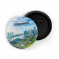 dhcrafts Round Pin Badge Multicolor Famous Tourist Place Bodbe Monastery Sighnaghi Glossy Finish Design Pack of 1 (58mm)