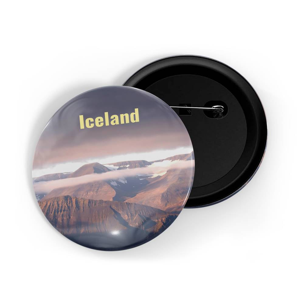 dhcrafts Round Pin Badge Multicolor Famous Tourist Place Santorini Greece D1 Glossy Finish Design Pack of 1 (58mm)