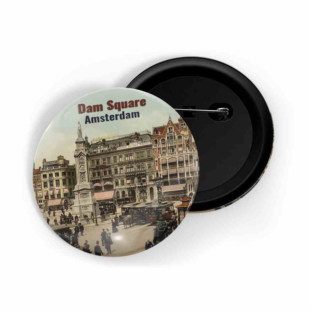 dhcrafts Round Pin Badge Multicolor Famous Tourist Place Santorini Greece D3 Glossy Finish Design Pack of 1 (58mm)