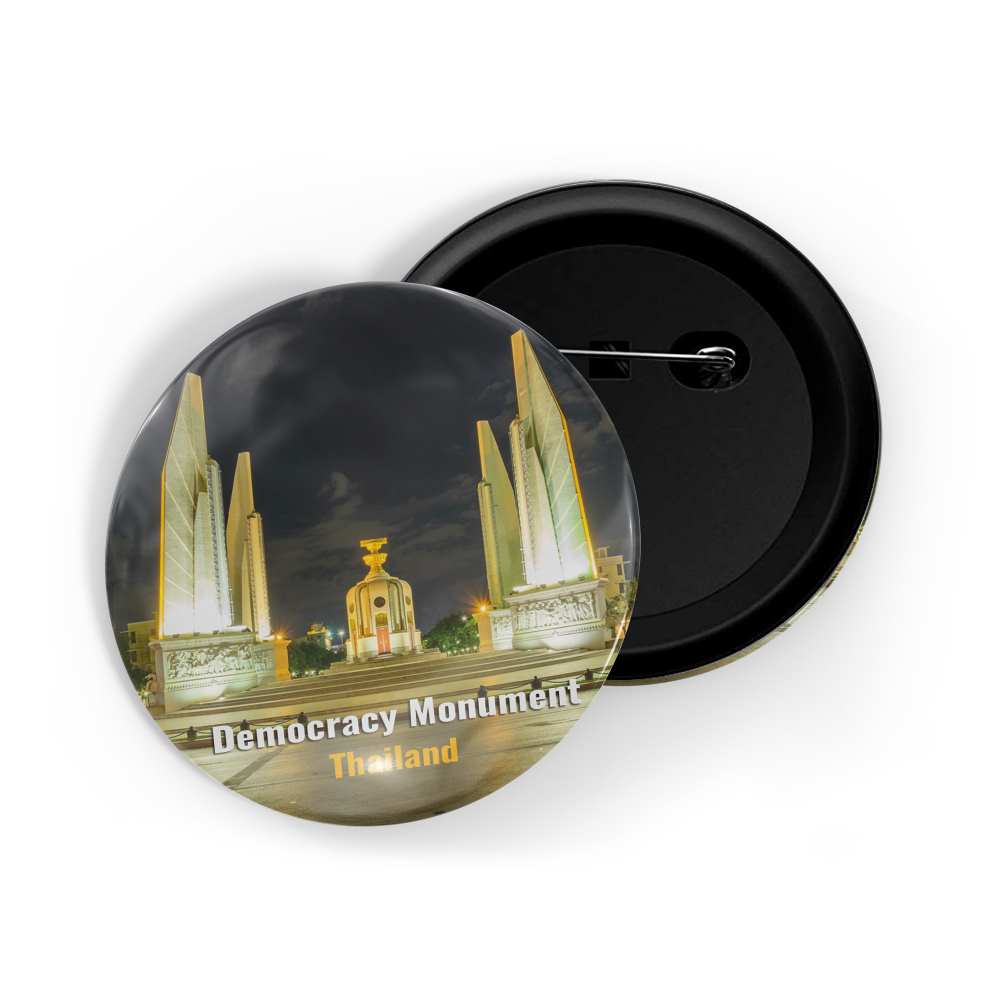 dhcrafts Round Pin Badge Multicolor Famous Tourist Place Santorini Greece D5 Glossy Finish Design Pack of 1 (58mm)