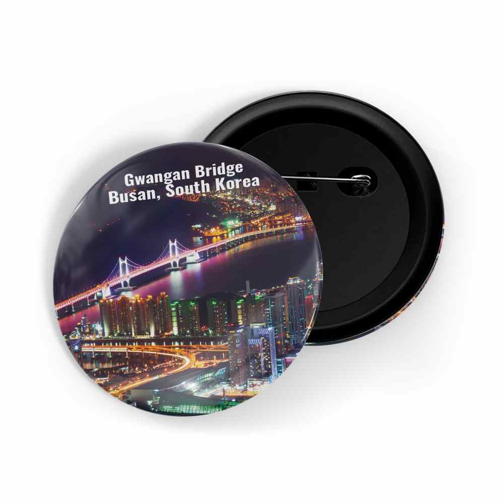 dhcrafts Round Pin Badge Multicolor Famous Tourist Place Ulun Danu Temple Bali D1 Glossy Finish Design Pack of 1 (58mm)