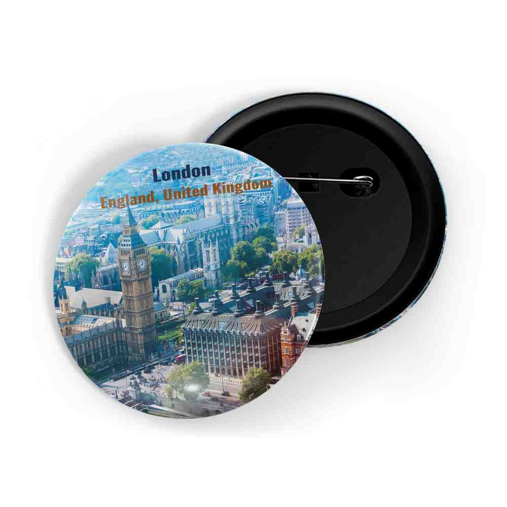 dhcrafts Round Pin Badge Multicolor Famous Tourist Place Colosseum Rome Italy D2 Glossy Finish Design Pack of 1 (58mm)