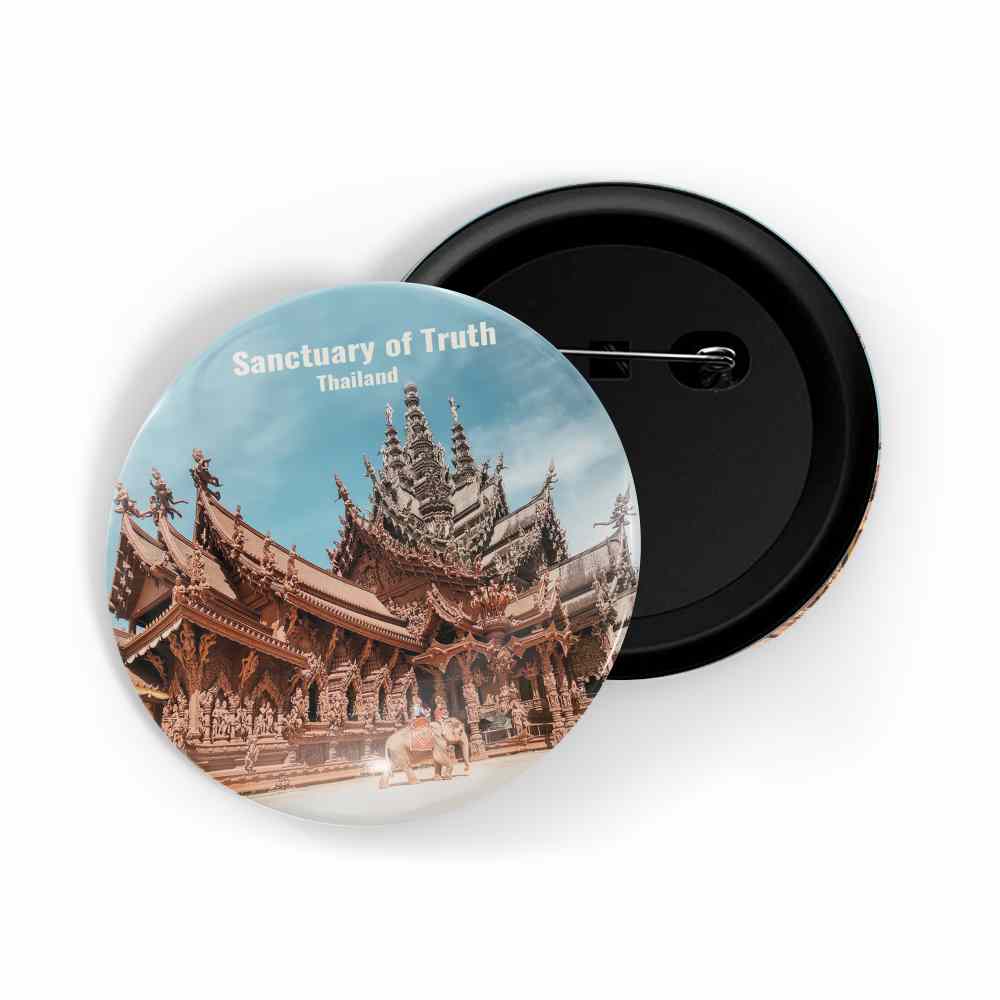 dhcrafts Round Pin Badge Multicolor Famous Tourist Place Colosseum Rome Italy D3 Glossy Finish Design Pack of 1 (58mm)