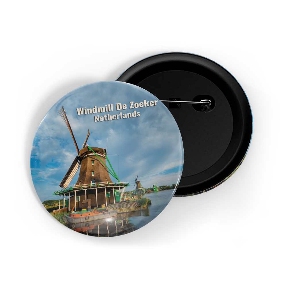dhcrafts Round Pin Badge Multicolor Famous Tourist Place Riomaggiore Italy Glossy Finish Design Pack of 1 (58mm)